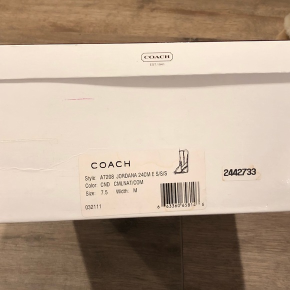 coach wedge fur trimmed high boots size 7.5 - Picture 4 of 4